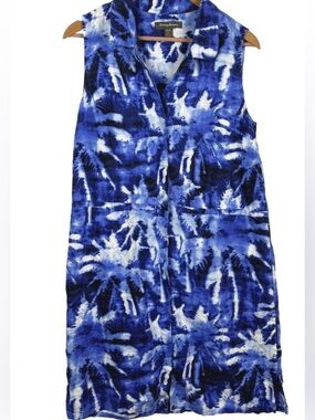 Tommy Bahama Blue and White Tie-Dye Top